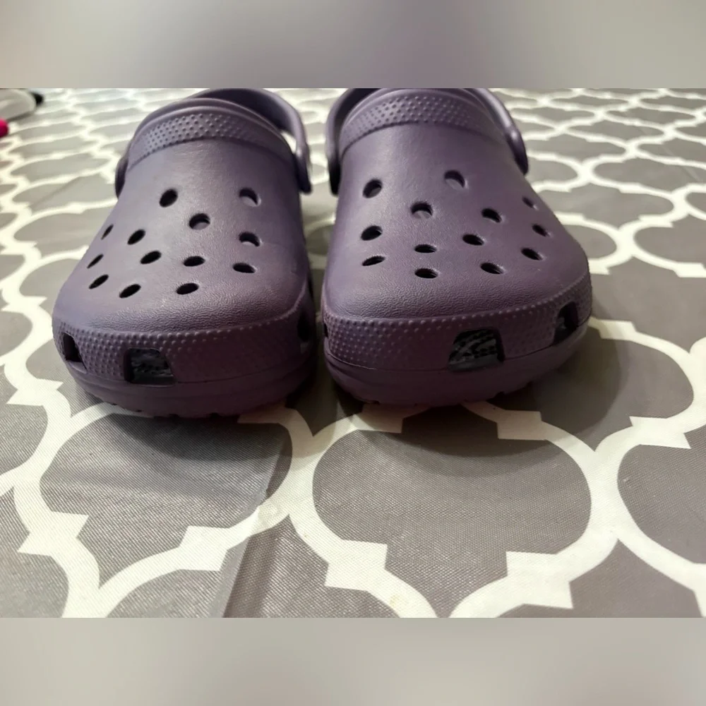 CROCS Kids Dark Purple Classic Clog Sandals